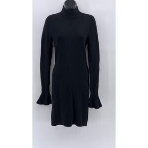 MICHAEL MICHAEL KORS Women's Black Long Bell Sleeve Knit Sweater Dress SZ XS